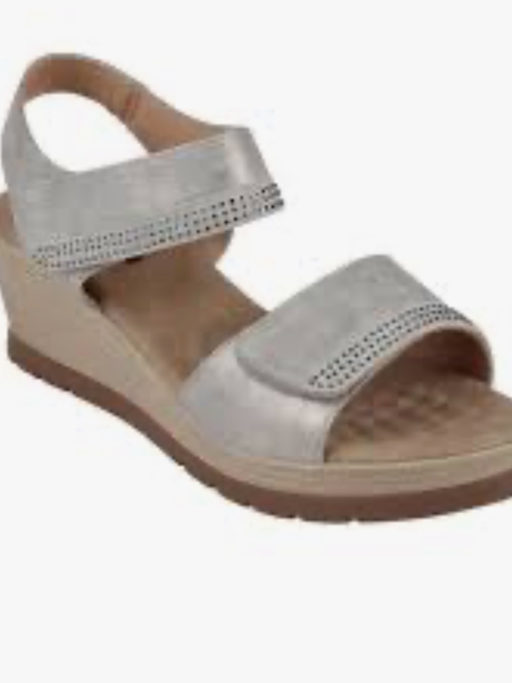 Good Choice Womens Jorda Rhinestone Faux Leather Ankle Strap silver 9.5